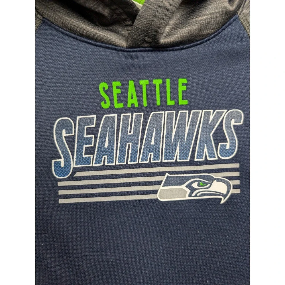 Seattle Seahawks NFL Boys Pullover Hoodie - Gray/Blue -‎ Size 2T